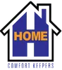 Home Comfort Keepers logo featuring a blue house icon with yellow ‘HOME’ text and the words Comfort Keepers, representing a home improvement and services company.